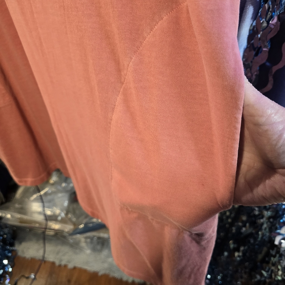 XXL NWT OLD NAVY Rusty Peach Dress 25-27"Ptp 41"Long 100 Cotton SOFT 2 Pckts - Picture 7 of 12